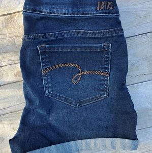 Justice girls size 16plus stretchy denim shorts
